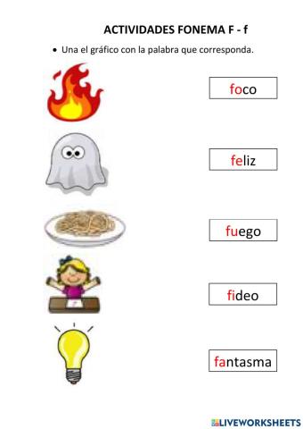 Actividades fonema f
