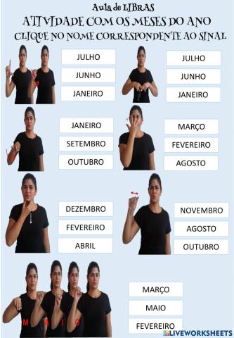 Meses do ano em libras
