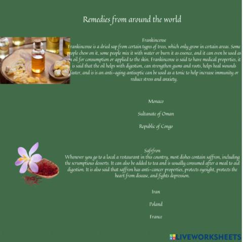 Remedies from around the world