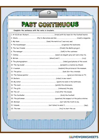 PAST CONTINUOUS x46 svc