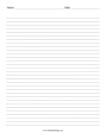 Blank Sheet With Lines for Short Story