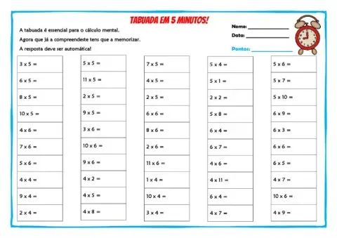 Tabuada em 5 minutos-2.1