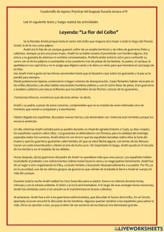 Leyenda de la flor del ceibo