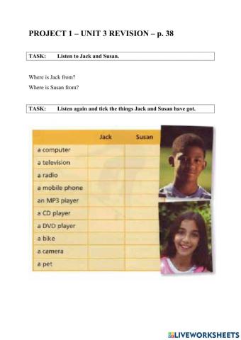 Project 1 Unit 3 - Revision (p. 38)