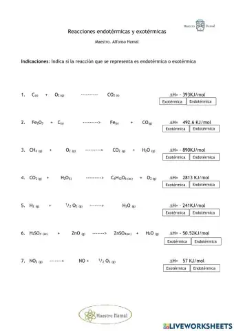 Reacciones exotérmicas y endotérmicas