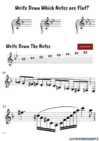 Flat key signature note 3