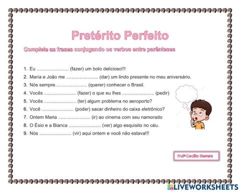 Pretérito Perfeito Irregular (revisão)