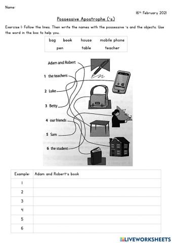 Possessive Apostrophe and be: questions