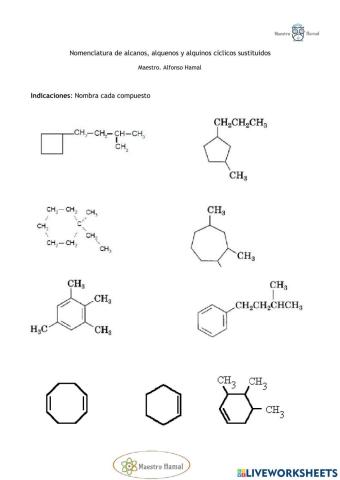 Nomenclatura de compuestos ciclicos sustituidos 1