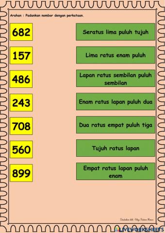 Nombor Bulat Hingga 1000