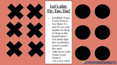 Tic-Tac-Toe Feb 14th Vocabulary (c)