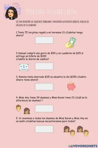 Problemas de suma y resta