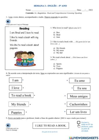 5° ano - inglês - semana 2 - Alvaro