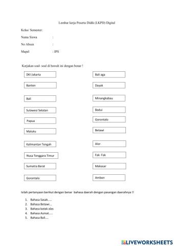 Lembar kerja peserta Didik mapel IPS
