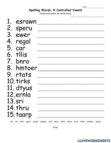 Spelling R Controlled