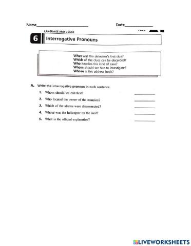 Interrogative Pronouns