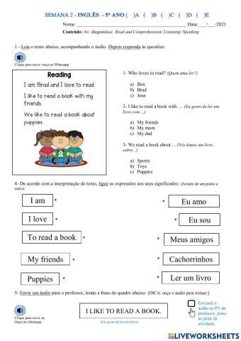 5°ano - inglês - semana 2 - LICEU