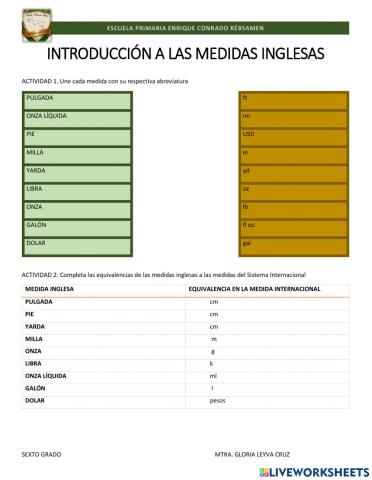 Introducción a las medidas inglesas