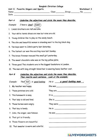 Unit 3: Favorite singers and sports 3