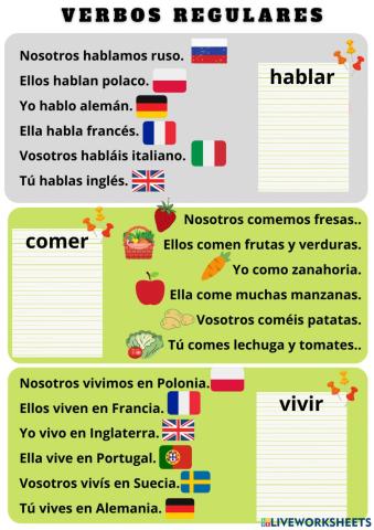 Verbos presente ar er ir