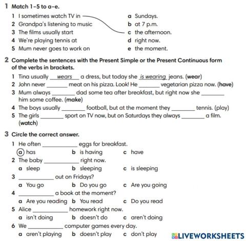 Present Simple vs Present Continuous