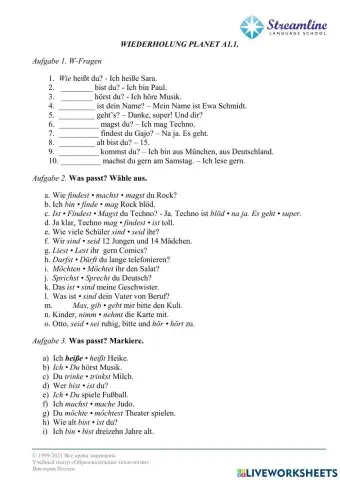 Wiederholungsstationen Planet Plus A1.1