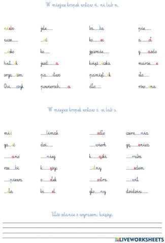 Uzupełnianie luk w wyrazach