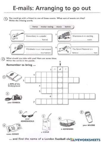 Writing Arrenging to go out