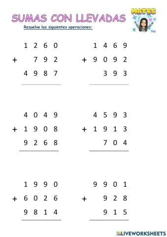 Sumas con llevadas