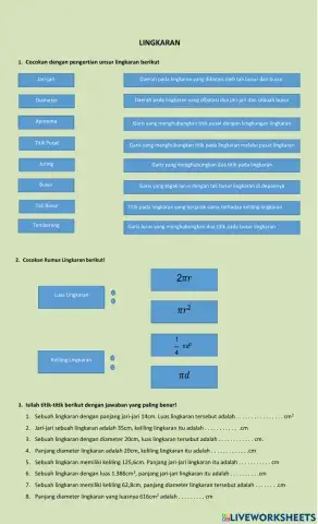 Latihan soal lingkaran bagian 1