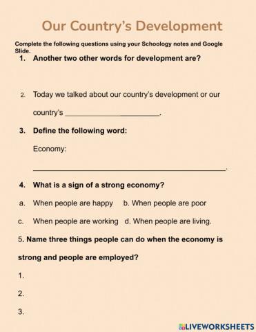 Our Country's Development