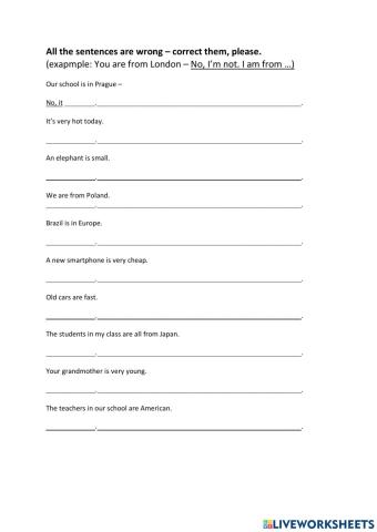 To be - correcting information