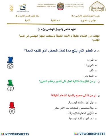 الجهاز الهضمي الجزء الرابع