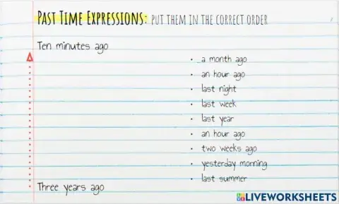 Past Time Expressions
