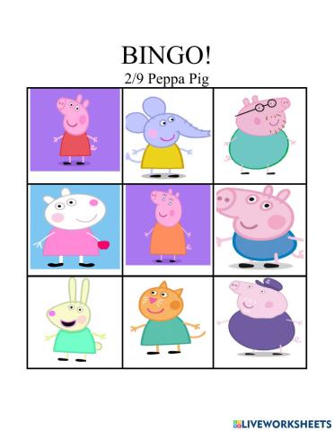 Peppa Pig Bingo