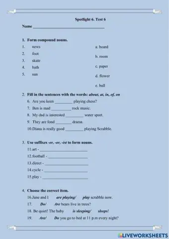 Spotlight 6. Module 6. Check work.