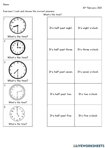 Asking and telling time