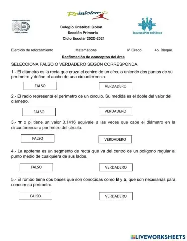 Concepto para obteber el área