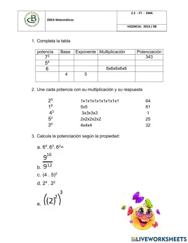 Potenciación y propiedades