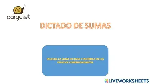 Dictado de sumas verticales