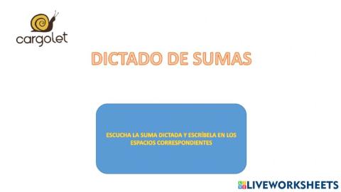 Dictado de sumas verticales