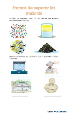 Formas de separar las mezclas