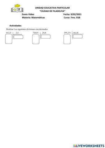 Decimal enter decimal