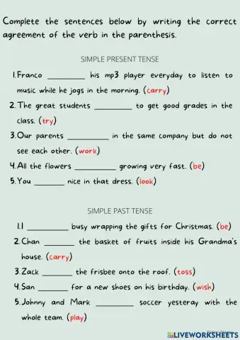 Subject Verb Agreement