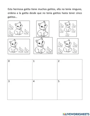 Cuenta y ordena ascendentemente