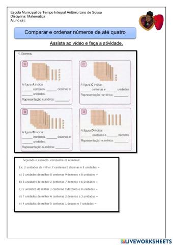 Atividade Ordens e Classse 4 º ano
