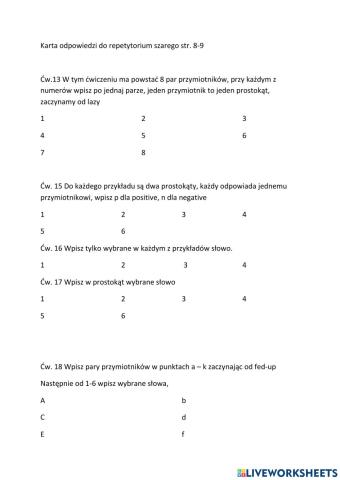 Repetytorium karta ocen s.8-9