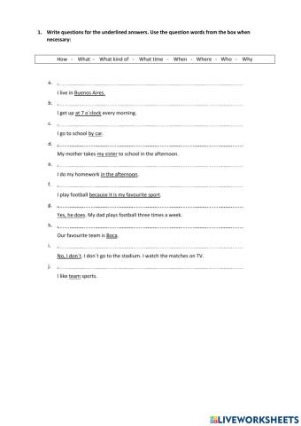 Present Simple - Question making 02