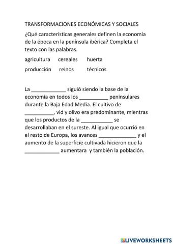 Transformaciones economicas y sociales en la baja edad media
