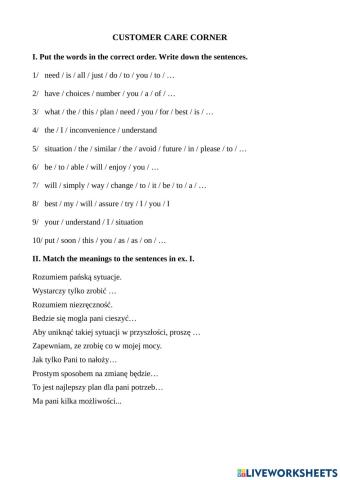 Customer care corner- positive language